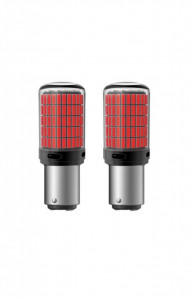 Set 2 becuri led 2 faze BAY15D TP21/5W 157 smd 12V CANBUS Lumina rosie