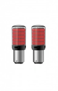 Set 2 becuri led 2 faze BAY15D TP21/5W 157 smd 12V CANBUS Lumina rosie