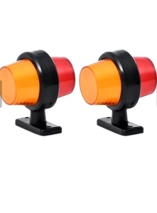 Set 2 Lampi laterale cu Led, de semnalizare pentru camion, remorcă, rulotă,portocaliu-roșu, 12-24V