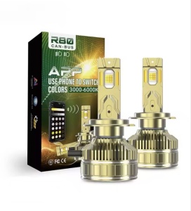 Set 2 leduri h7 cu 3 culori si aplicatie, 12v, 210w, 27.000lm, canbus, + LEDURI POZITIE SAU NUMAR GRATIS
