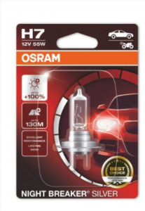Bec 12V H7 55 W night breaker silver +100% OSRAM