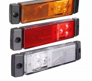 Lampa laterala 12v-24V , 3 led , lumina rosie, 5+1 GRATIS