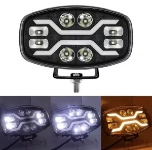 Proiector led universal tip SPIDER , 12V - 24V, cu lumină DRL alb-galben,