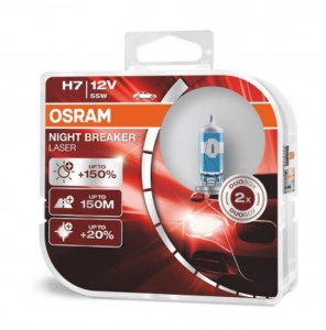 Set 2 becuri 12V H7 55 W night breaker laser nextgen +150% OSRAM