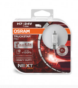 Set 2 becuri camion 24V H7 70 W +120% truckstar pro nextgen OSRAM