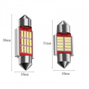 set 2 leduri 36mm canbus, alb 12v