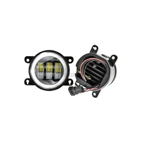 set 2 Proiectoare LED 30W, 6500 lm cu angel eyes lumina alb rece si galben 12-24V