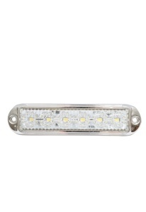 Lampa Laterala cu Led, lumina alba, rama cromata, 12V -24V, 6 SMD, Resistenta La Apa, 5+1 GRATIS
