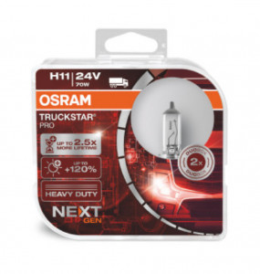 Set 2 becuri camion 24V H11 70 W +120% truckstar pro nextgen OSRAM