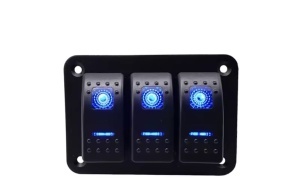 Panou comanda, comutator 3 butoane cu lumina, universal 12v-24v