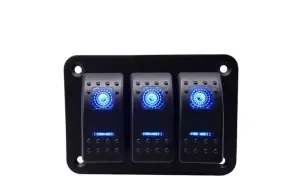 Panou comanda, comutator 3 butoane cu lumina, universal 12v-24v