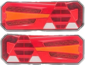 Set 2 lampi stop LED cu semnalizare dinamica, 12-24V