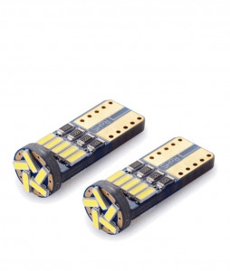 set 2 leduri t10 w5w, canbus ,alb 6000k, 12v