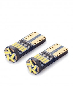 set 2 leduri t10 w5w, canbus ,alb 6000k, 12v