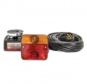 Set lampi magnetice pentru remorca, fisa 7 pini, cablu intre stopuri de 2.5m, cablu fisa 7.5m 12V