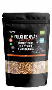 Fulgi de Ovaz Fini Fara Gluten cu Merisoare, Goji, Stafide si Scortisoara Ecologici/Bio 200g