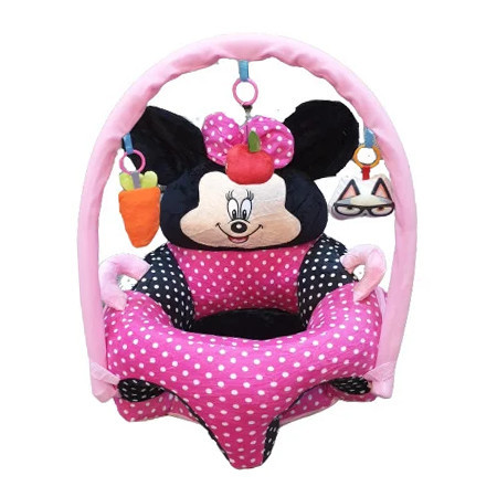 Fotoliu din plus cu arcada si jucarii, Minnie Dots, roz