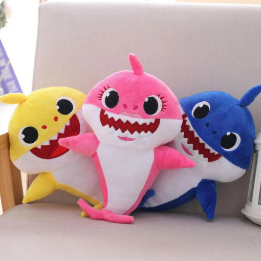 Set 3 figurine luminoase din plus, Baby Shark, 30 cm