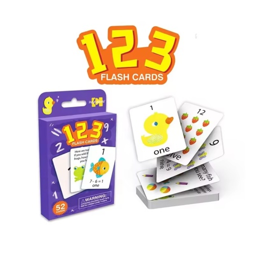 Set 52 carduri cognitive pentru copii, joc memorie, Invatam numere si calcule