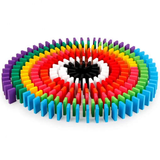 Joc Domino colorat din lemn