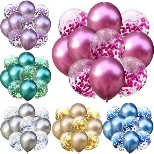 Set 10 Baloane Colorate, Confetti