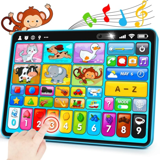 Tableta interactiva 3 in 1 pentru copii, jucarie logopedica si muzicala