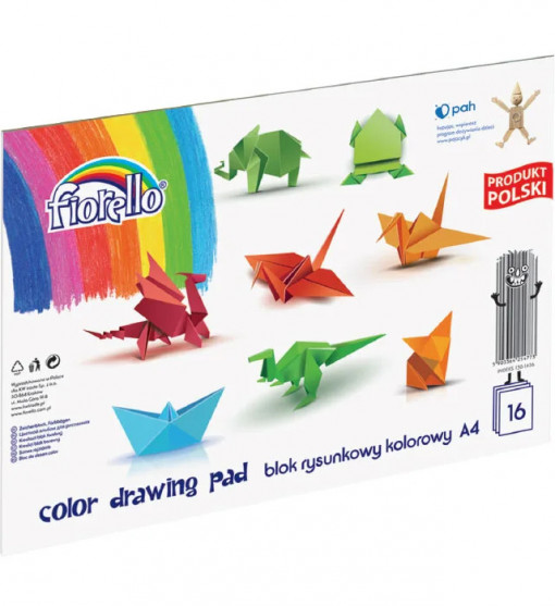 Bloc tehnic color, A4, 80g/mp, 16 coli, Fiorello