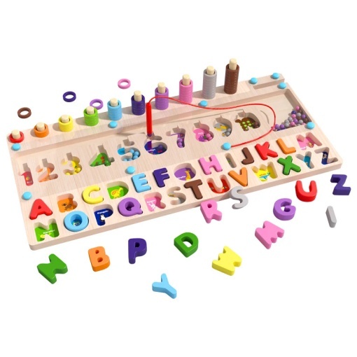 Joc educativ logaritmic 5 in 1, labirint, asociere culori, litere si cifre