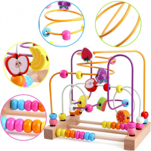 Cricuit Montessori exersare motricitate, abac, Fructe