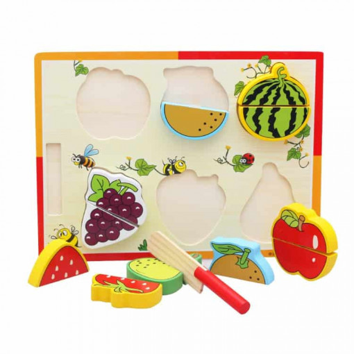 Joc motricitate si puzzle 3D de feliat, Fructe
