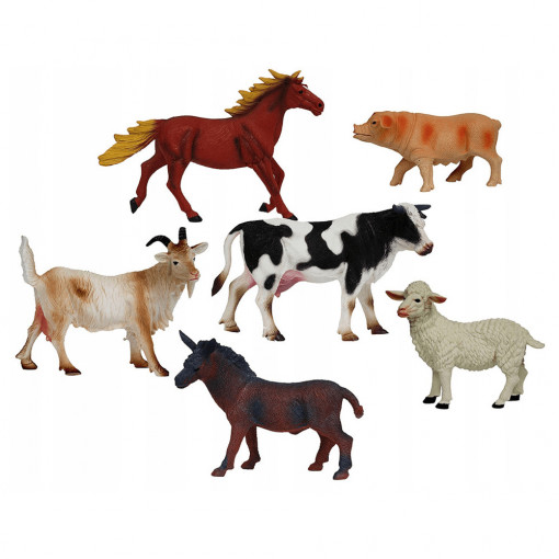 Set 6 animale de la ferma, figurine mari, 17 cm