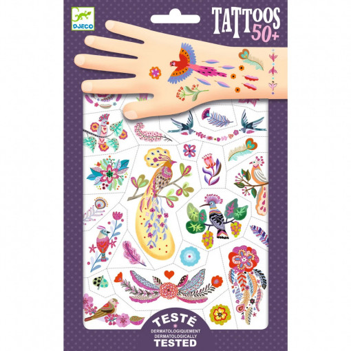 Tatuaje pentru Copii, Pasari Multicolore