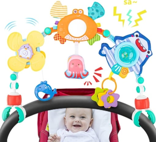 Arcada interactiva muzicala 2 in 1, patut si carucior, Crab