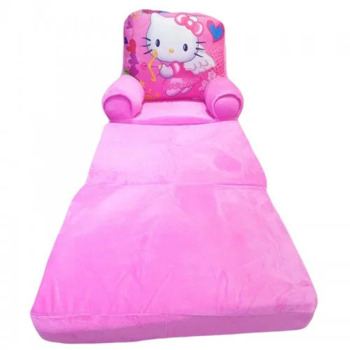Fotoliu extensibil din plus cu 3 segmente, Hello Kitty print, roz