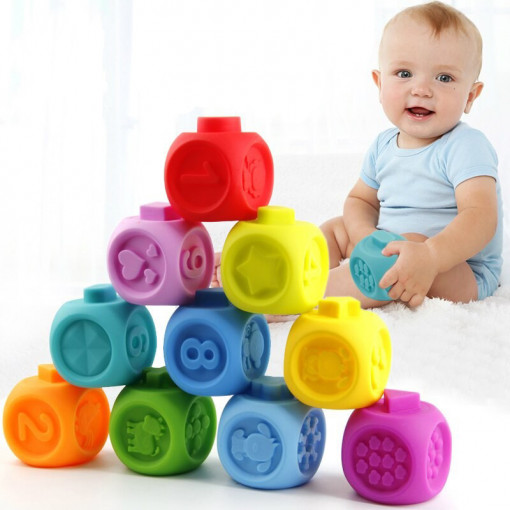 Set cububuri din silicon cu numere bebe