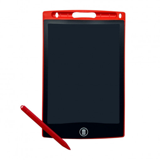 Tableta LCD grafica pentru desenat si scris, Buton stergere, 8.5", Rosu