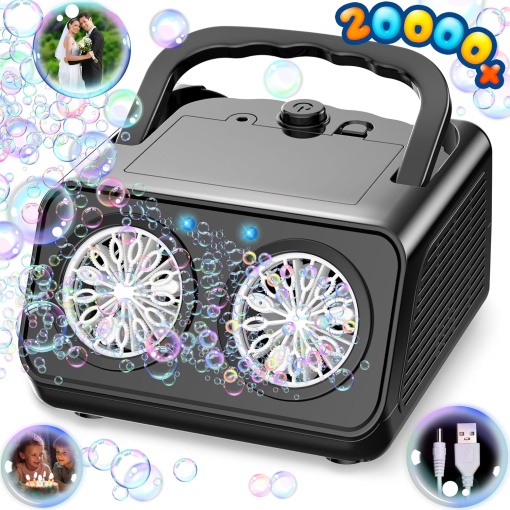 Masina automata de facut baloane de sapun, lumini led, 2 ventilatoare, 20000+/min