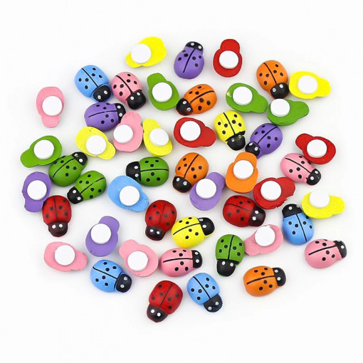 Set 50 gargarite multicolore din lemn pentru creatii, 15 mm