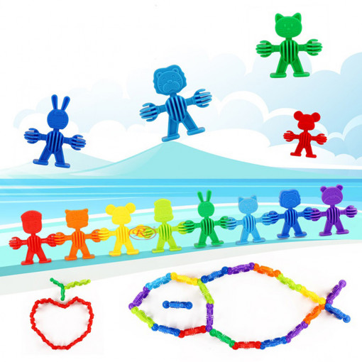 Set de constructie educational cu figurine, 34 piese