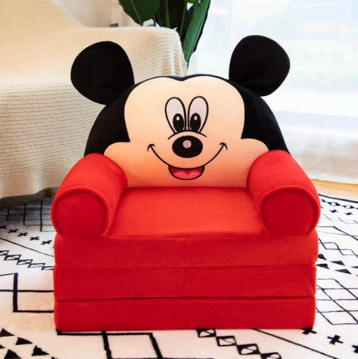 Fotoliu extensibil din plus cu 3 segmente, Mickey Mouse, rosu
