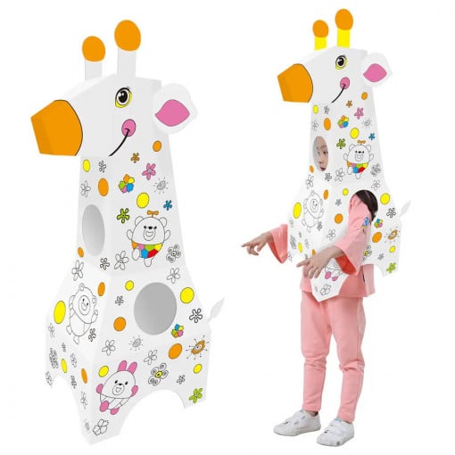 Girafa 3D de colorat din carton, carioci incluse