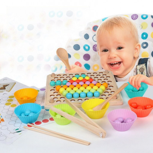 Joc Montessori de Indemanare, Dexteritate si Asociere Culori