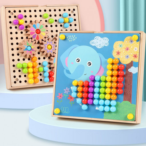 Joc Mozaic Creativ cu Pioneze si Rotite