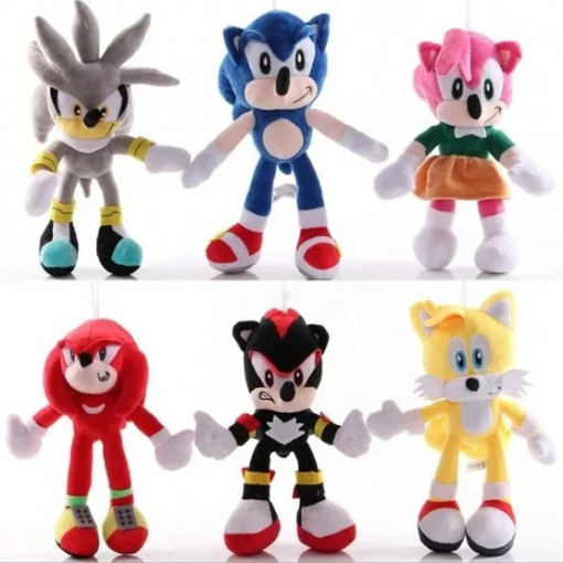 Set 6 figurine din plus, Sonic si prietenii, 30 cm