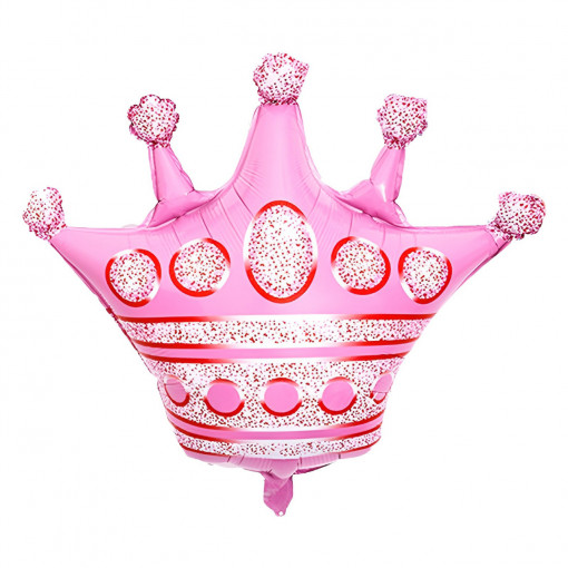 Balon din folie, Coroana, 76x75 cm, Roz