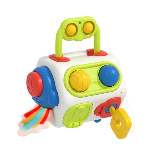 Jucarie interactiva cu 8 activitati pentru bebelusi, Busy Cube