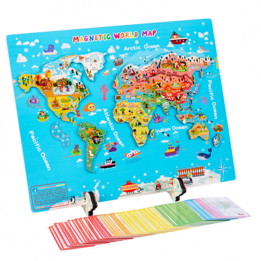 Joc educativ din lemn tip puzzle, Harta lumii