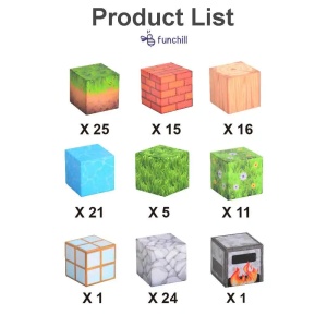 Blocuri magnetice de constructie 3D tip Minecraft, 2 cm - 119 piese