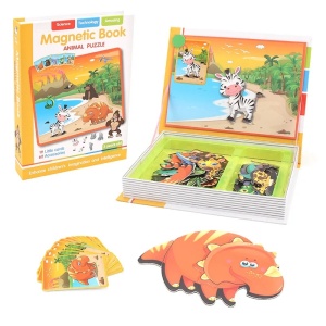 Carte magnetica puzzle pentru copii – Animale din jungla