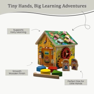 Casuta educativa din lemn 8 in 1 cu activitati Montessori - Img 6